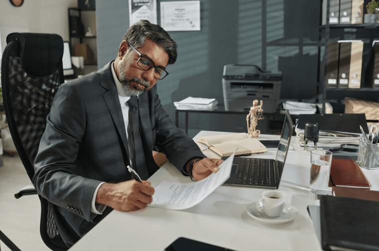 UK solicitor at work — AI receptionist for law firms